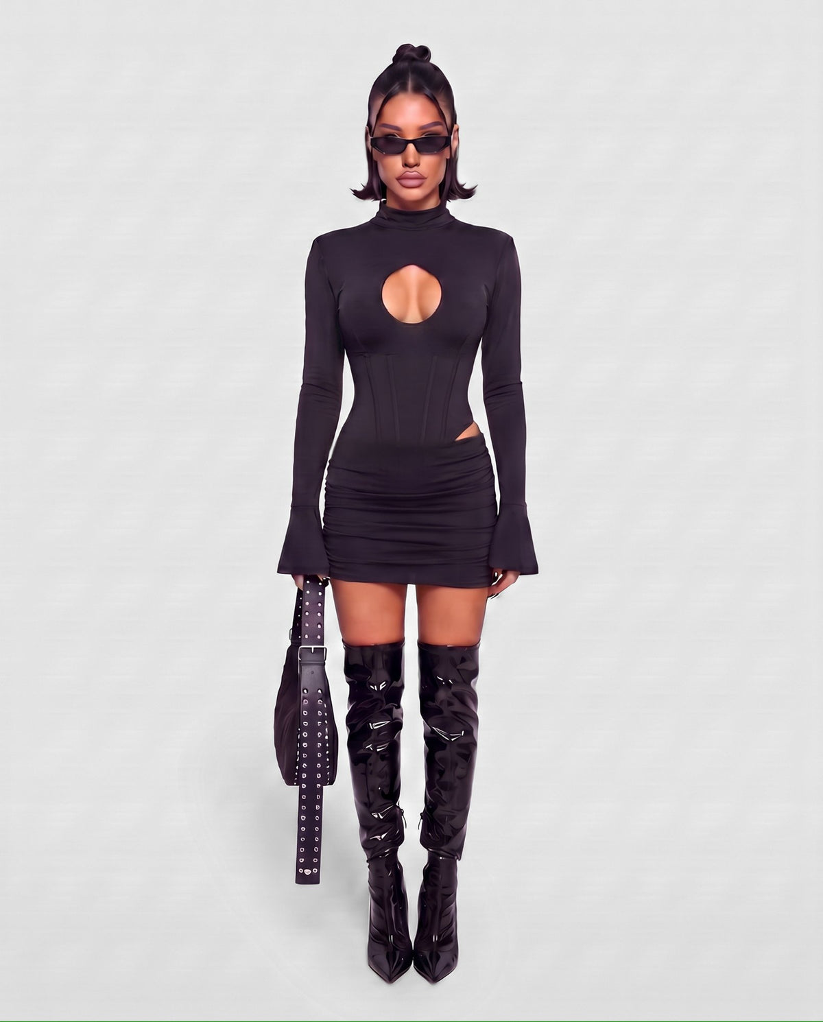 Abito Hole Detail-Black