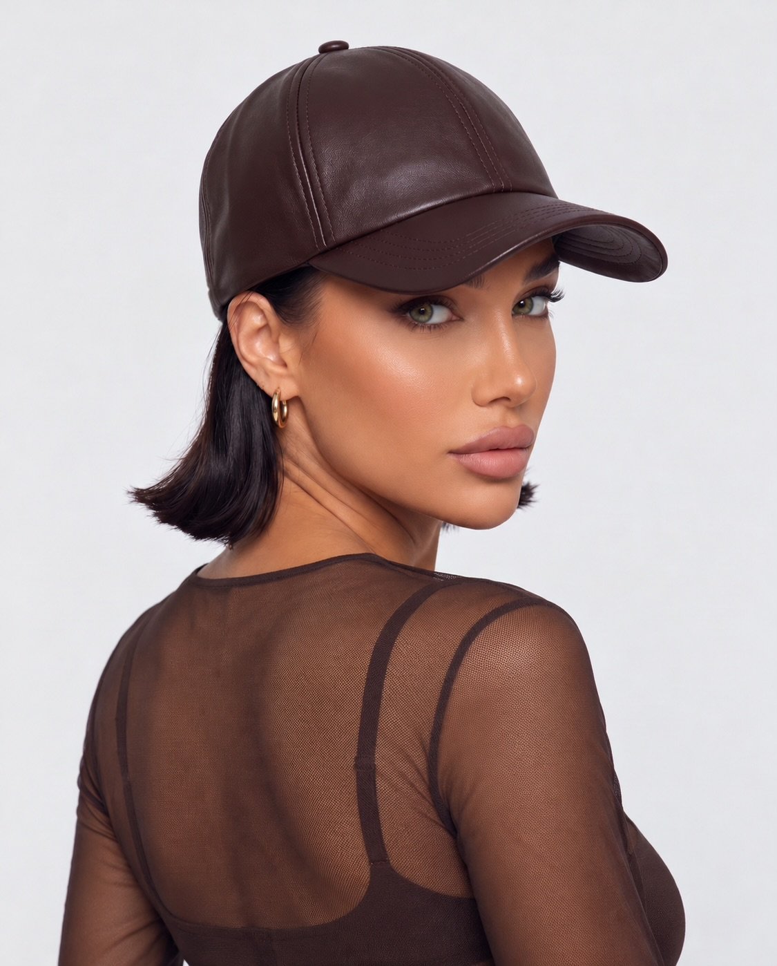 Cappello Leather Look-Brown