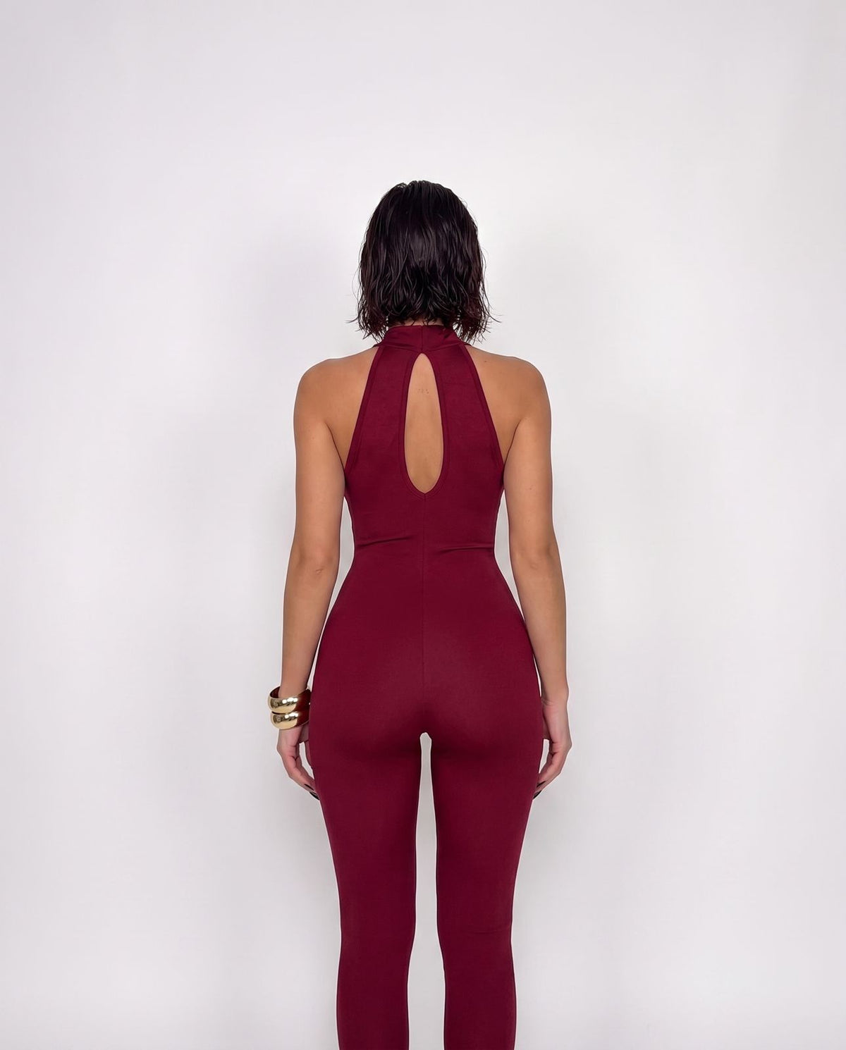 Mocha Jumpsuit - Cherry Red