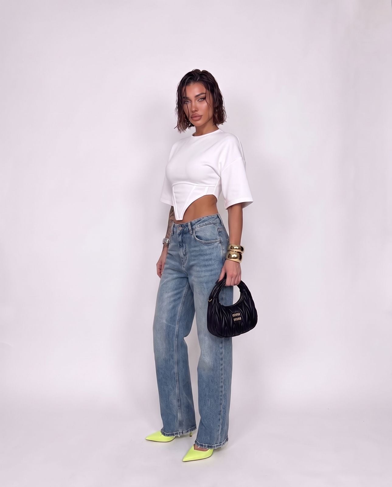 T-shirt Corset Waist - White