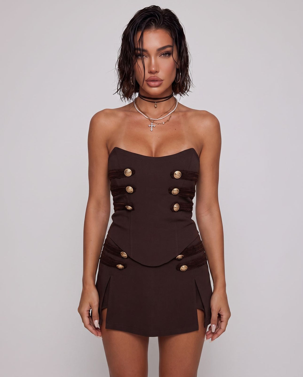 Co-ord Set Military Glam - Brown
