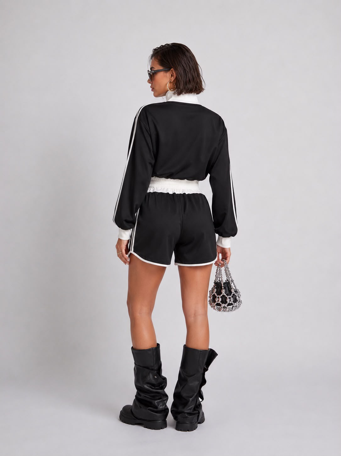 Co-ord Set Sporty Style - Black