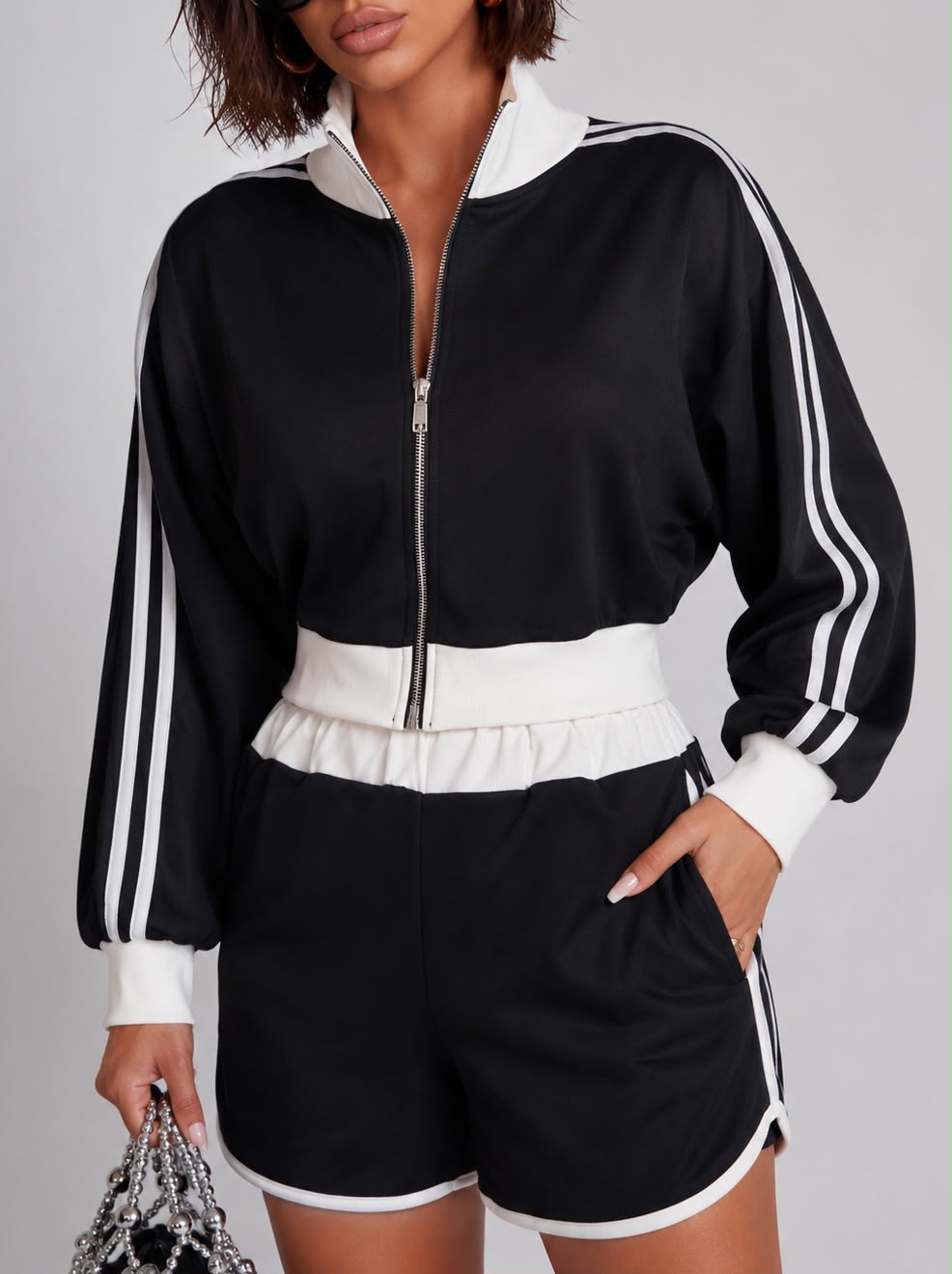 Co-ord Set Sporty Style - Black