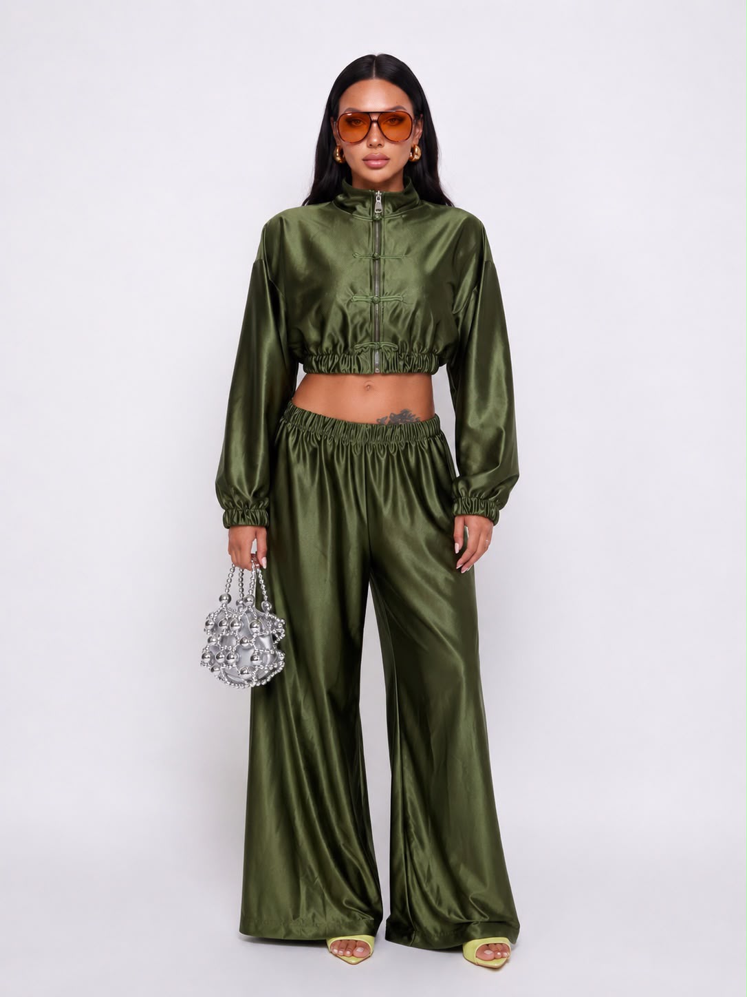 Co-ord Set Kor silk - Green