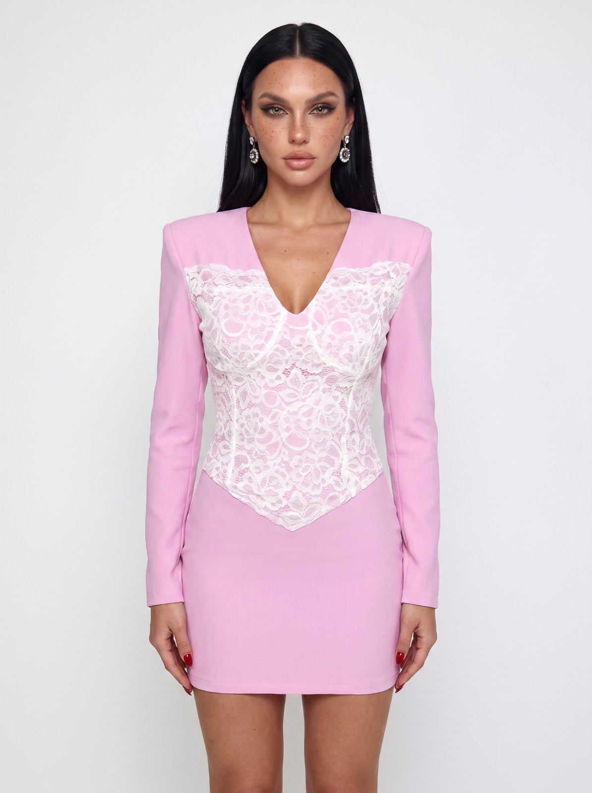 Abito Lace Overlay-Pink