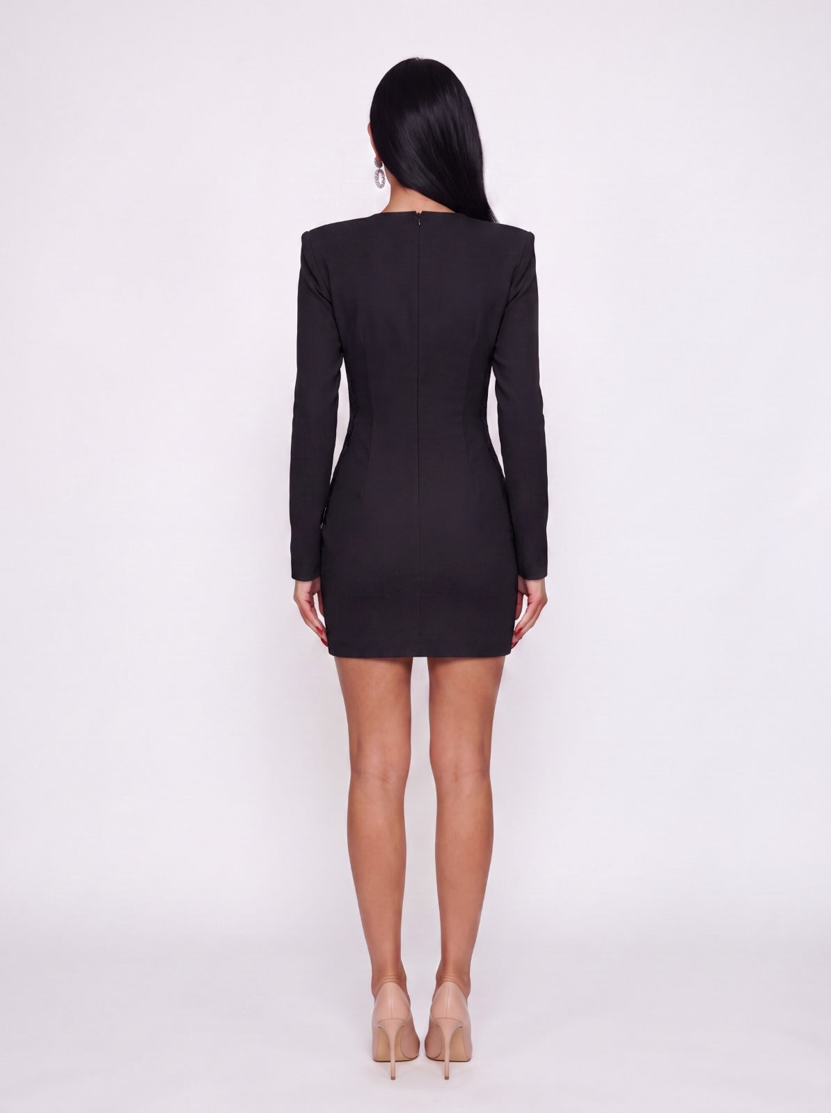 Lace Overlay Dress - Black