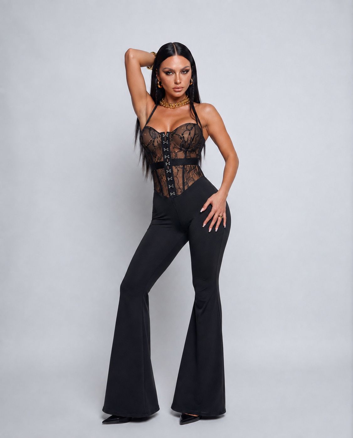 Nude Lace Jumpsuit