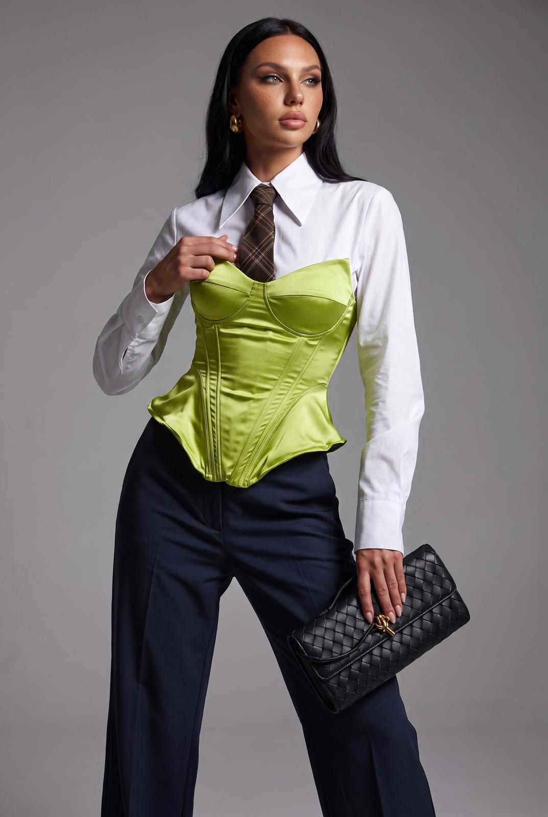 Corsetto a balze-Verde