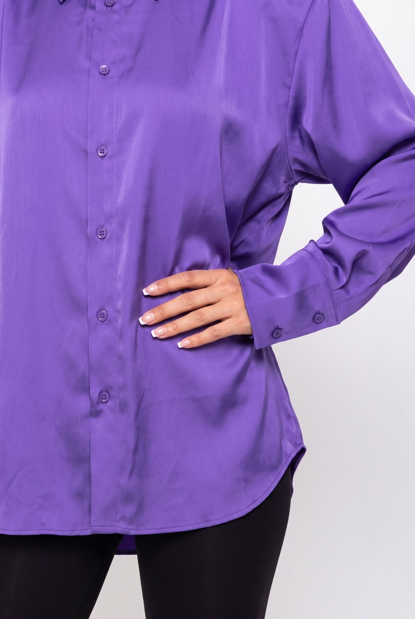 Camicia Shiny Satin-Viola