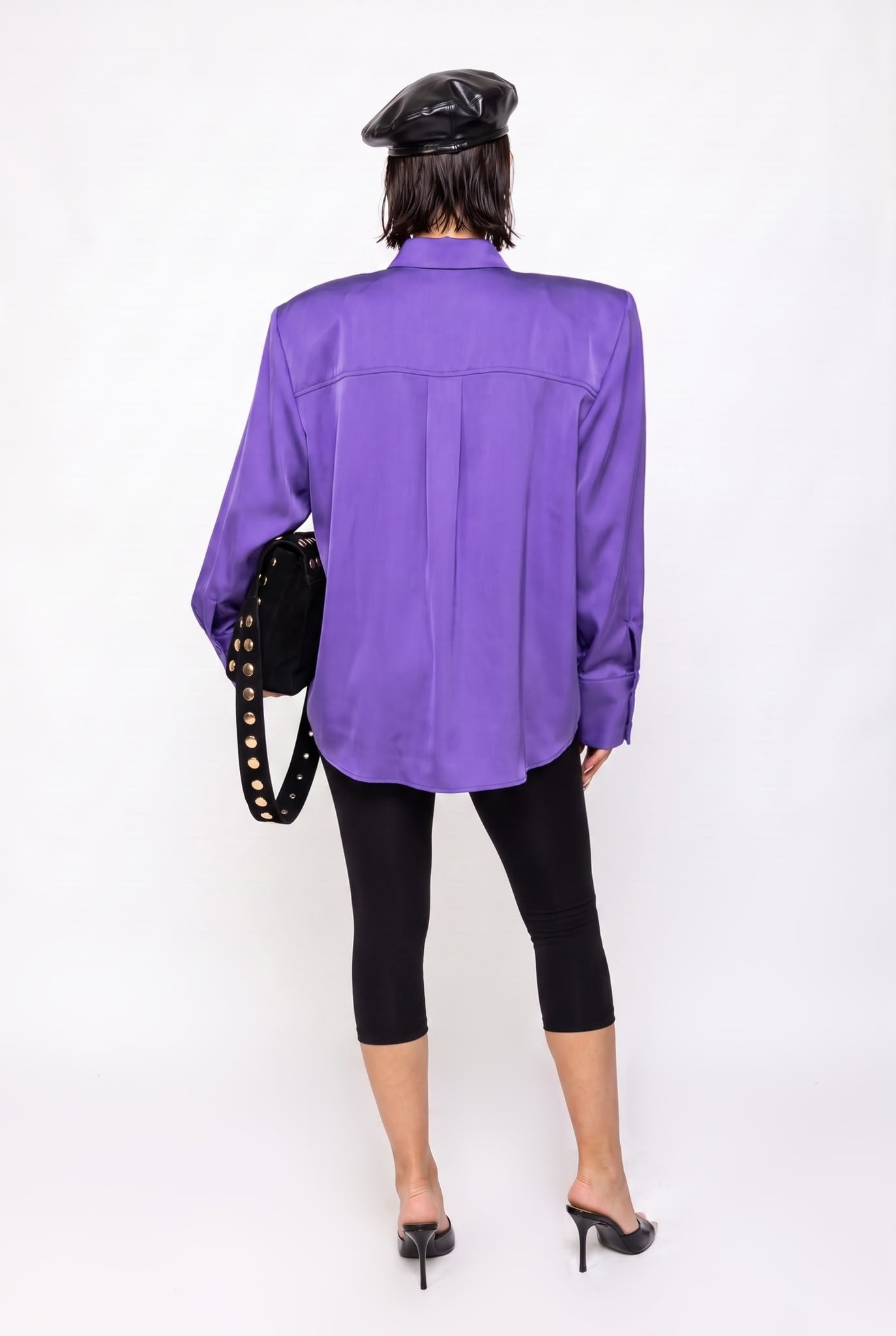 Camicia Shiny Satin-Viola