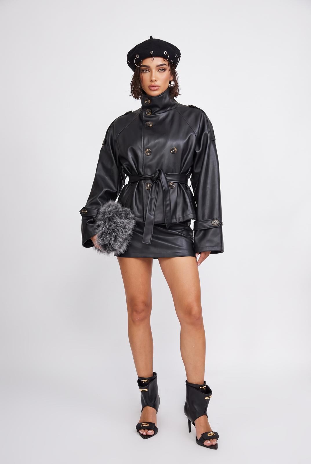 Trench Leather Lady-Black