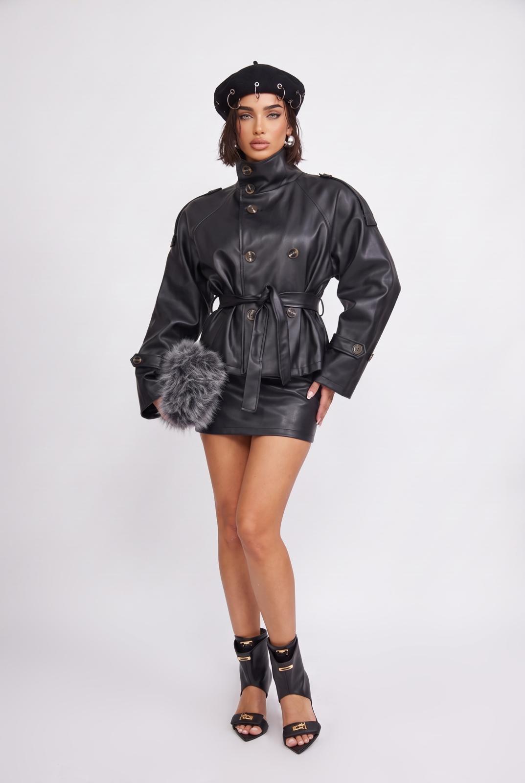 Trench Leather Lady-Black