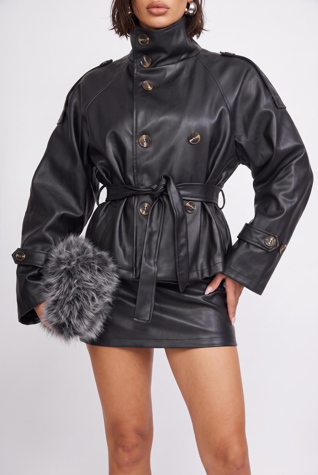 Trench Leather Lady-Black