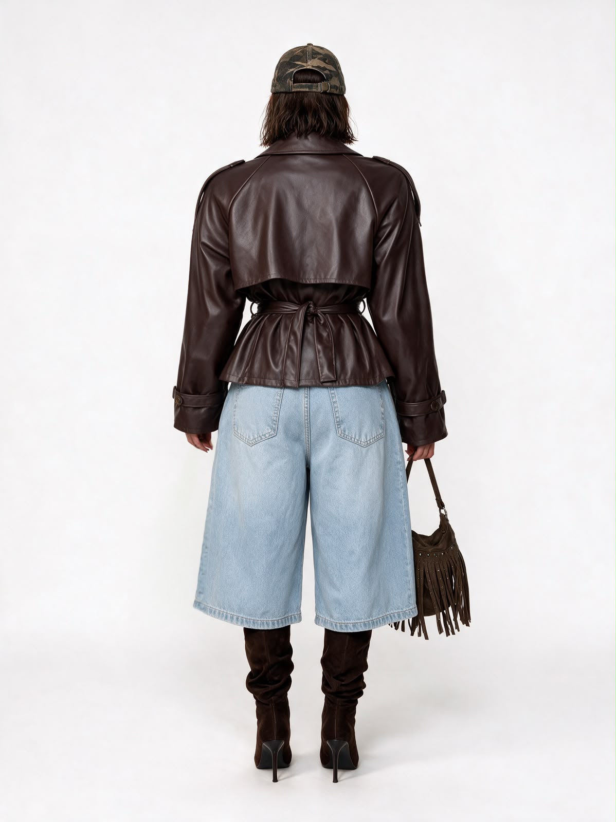 Trench Leather Lady-Brown
