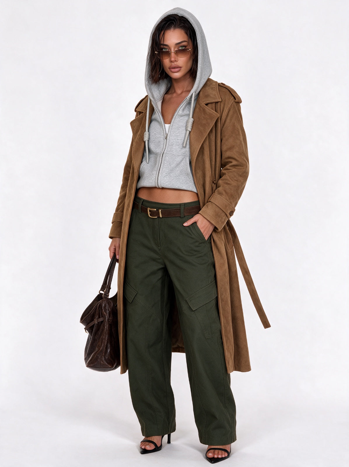 Trench Soft Suede-Camel