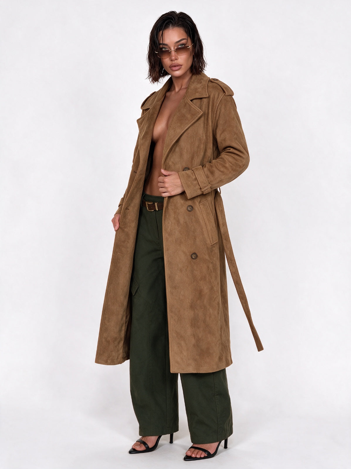 Trench Soft Suede-Camel