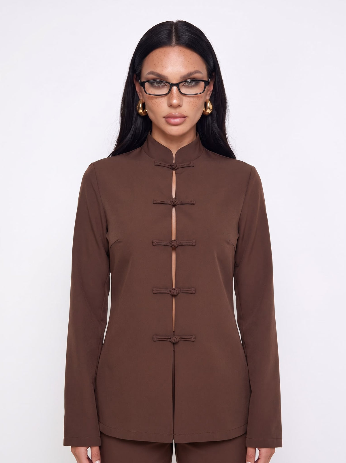 Co-ord Frog Fasten-Brown