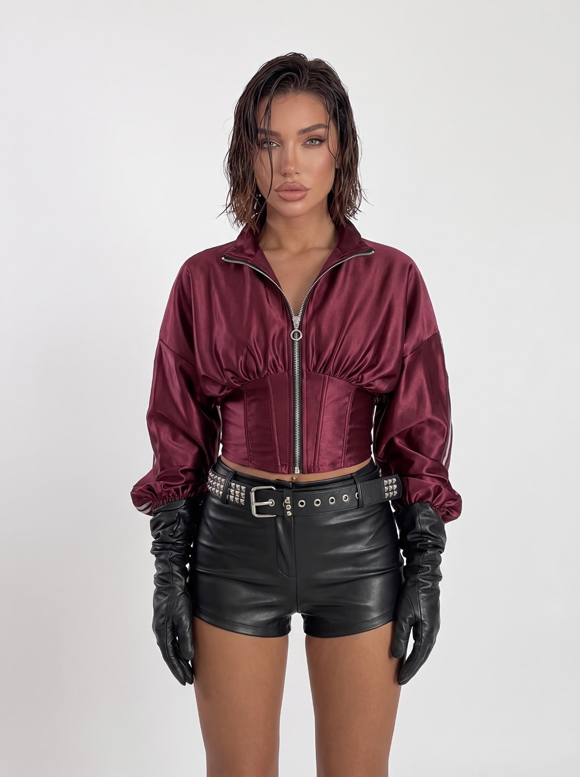 Giacchetto Satin Contour-Cherry Red