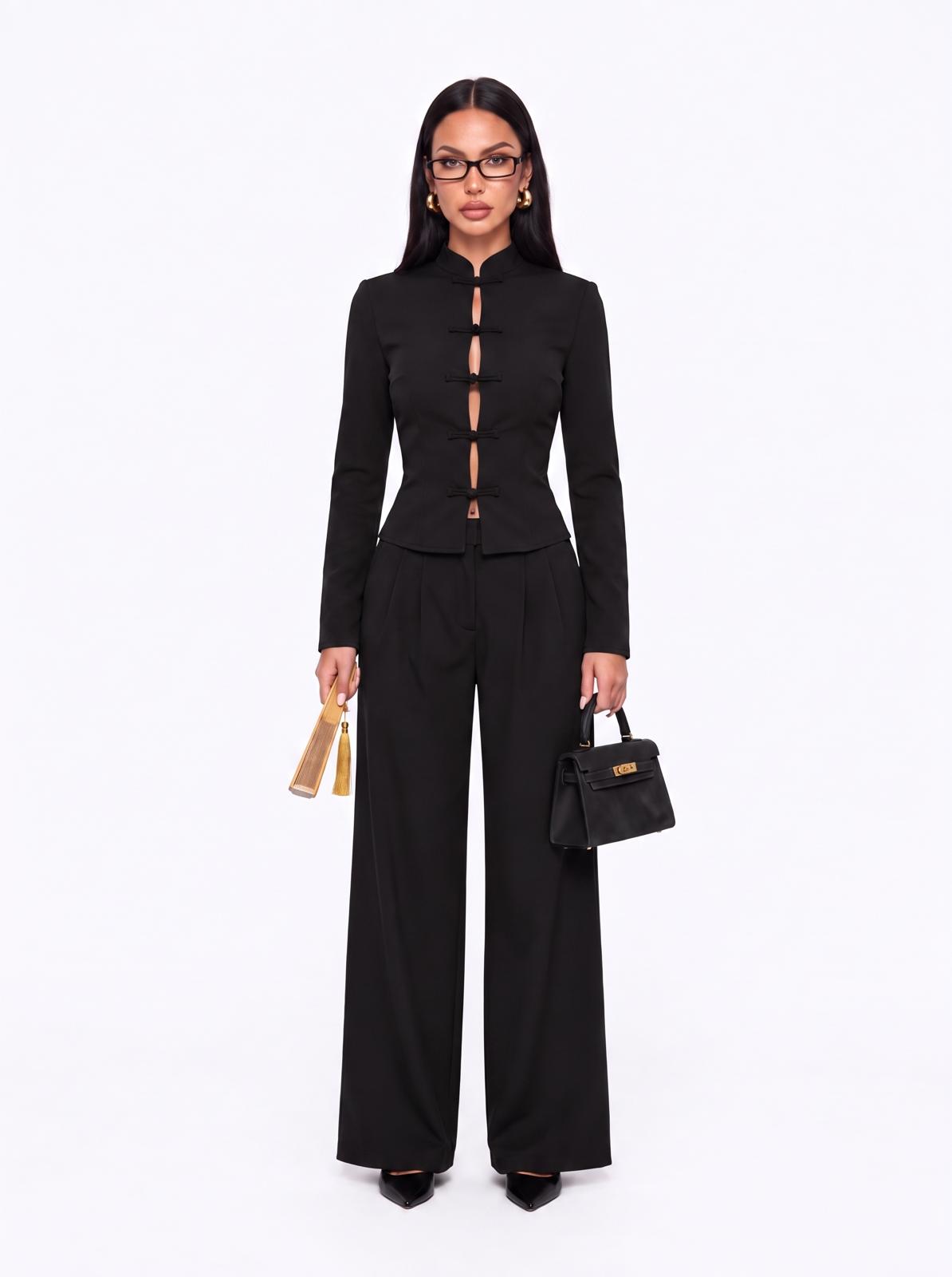 Co-ord Frog Fasten-Black
