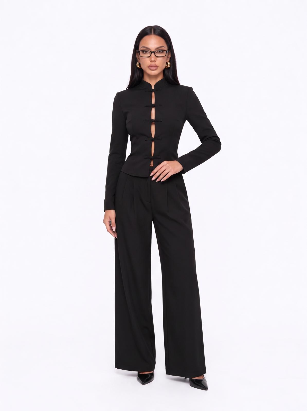 Co-ord Frog Fasten-Black