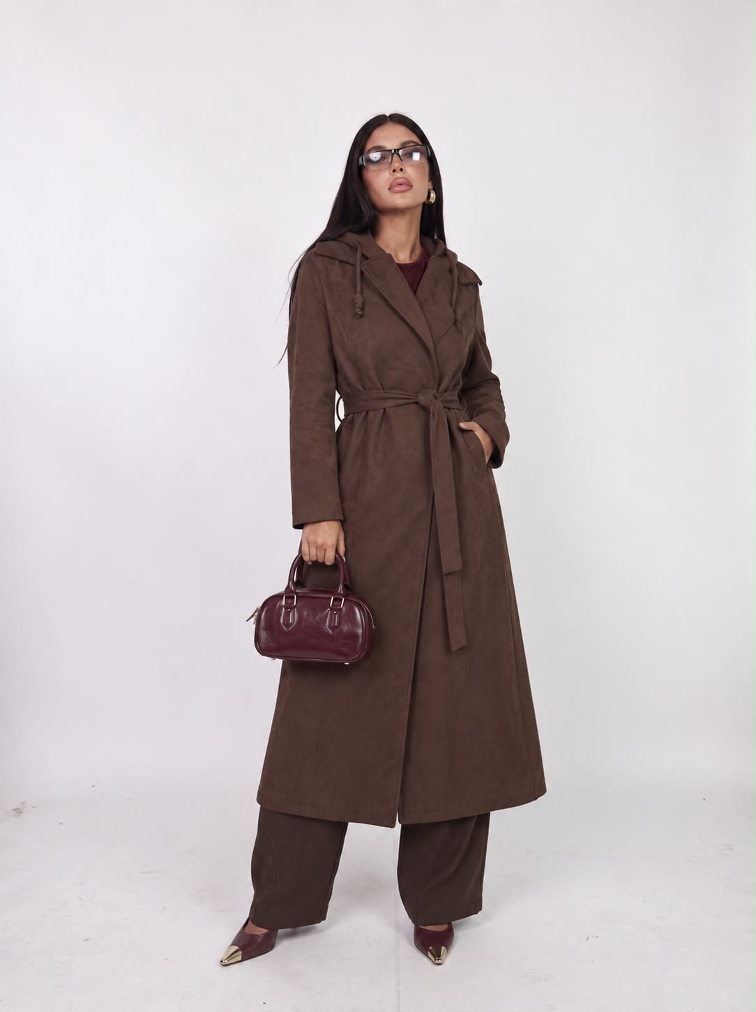Trench Soft Suede-Brown