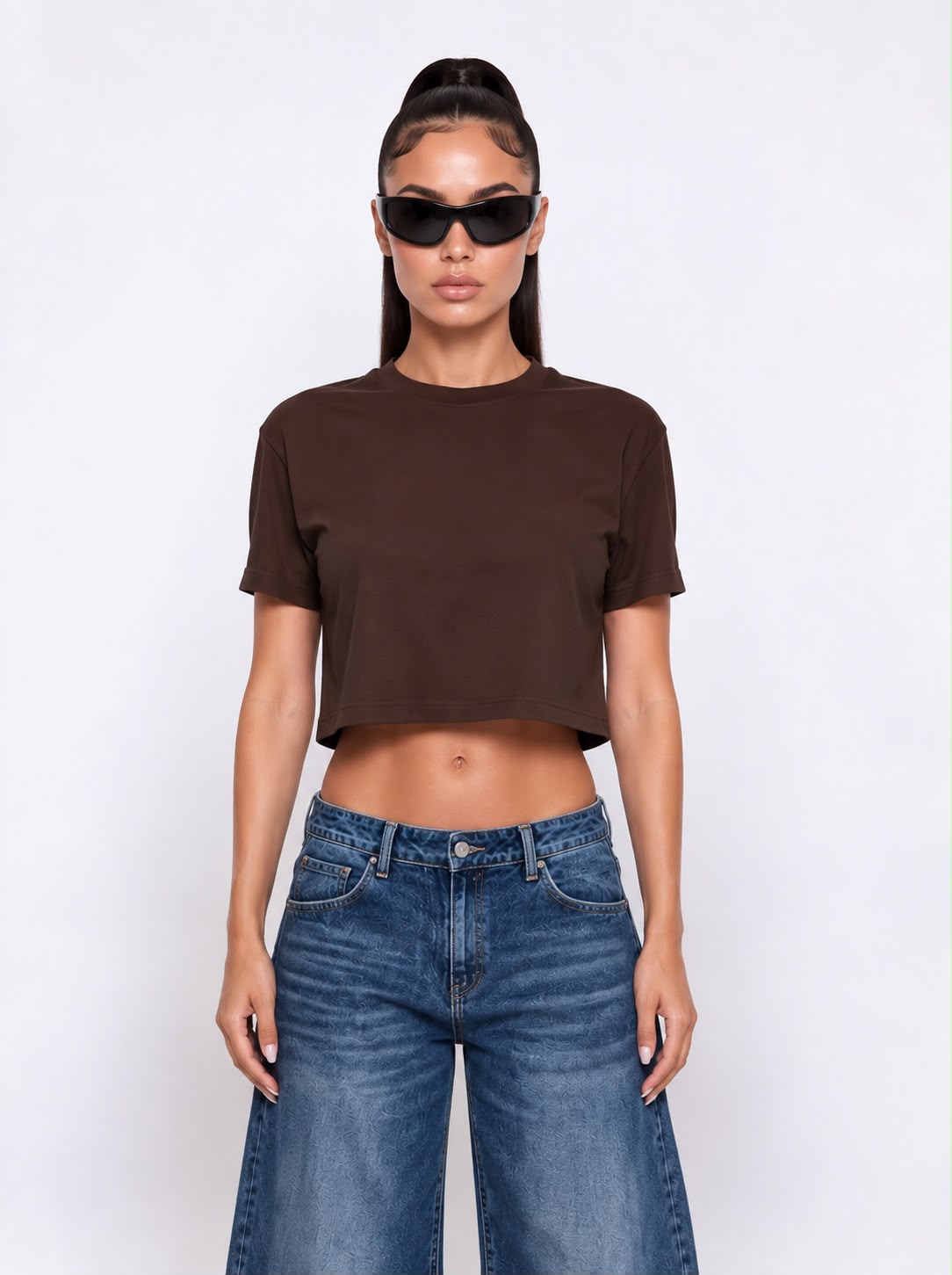 Camiseta acolchada-marrón