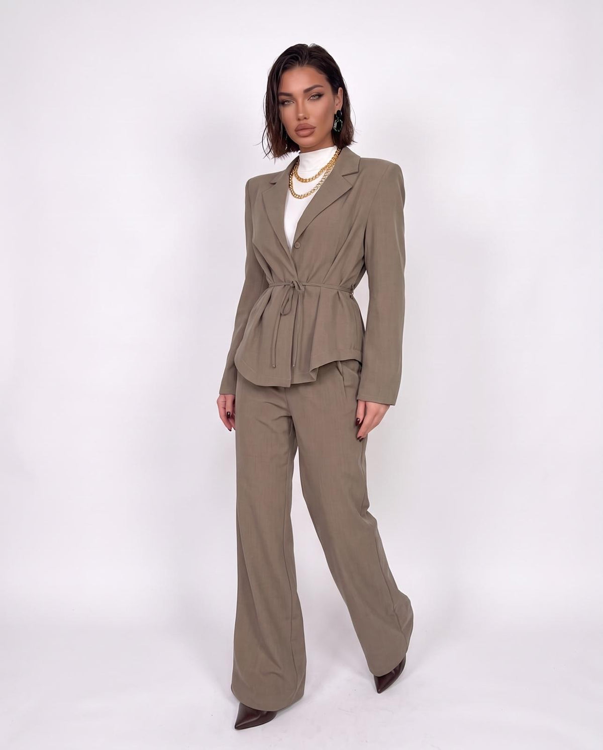 Coord Set Slim Line-Tortora