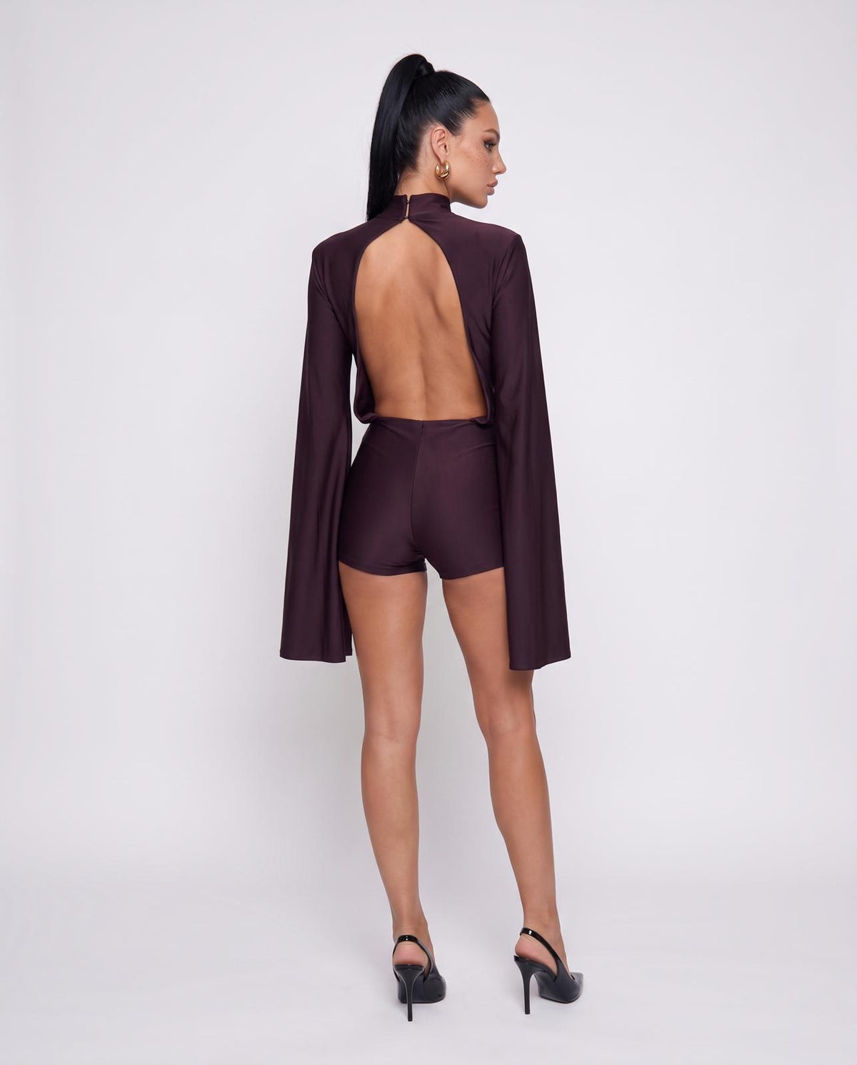 Jumpsuit Fluid Sleeve-Wine