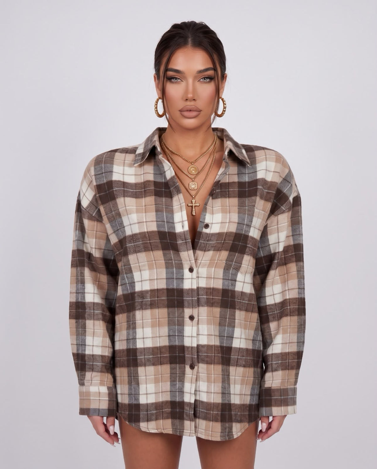 Camicia Country Check- Brown