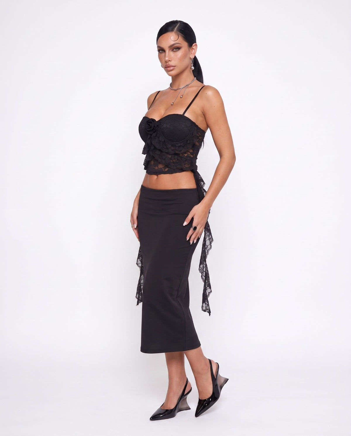 Gonna Midi Perfect Line-Black