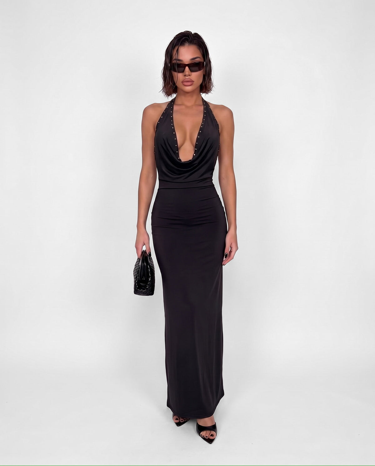 Abito Studded Maxi-Black