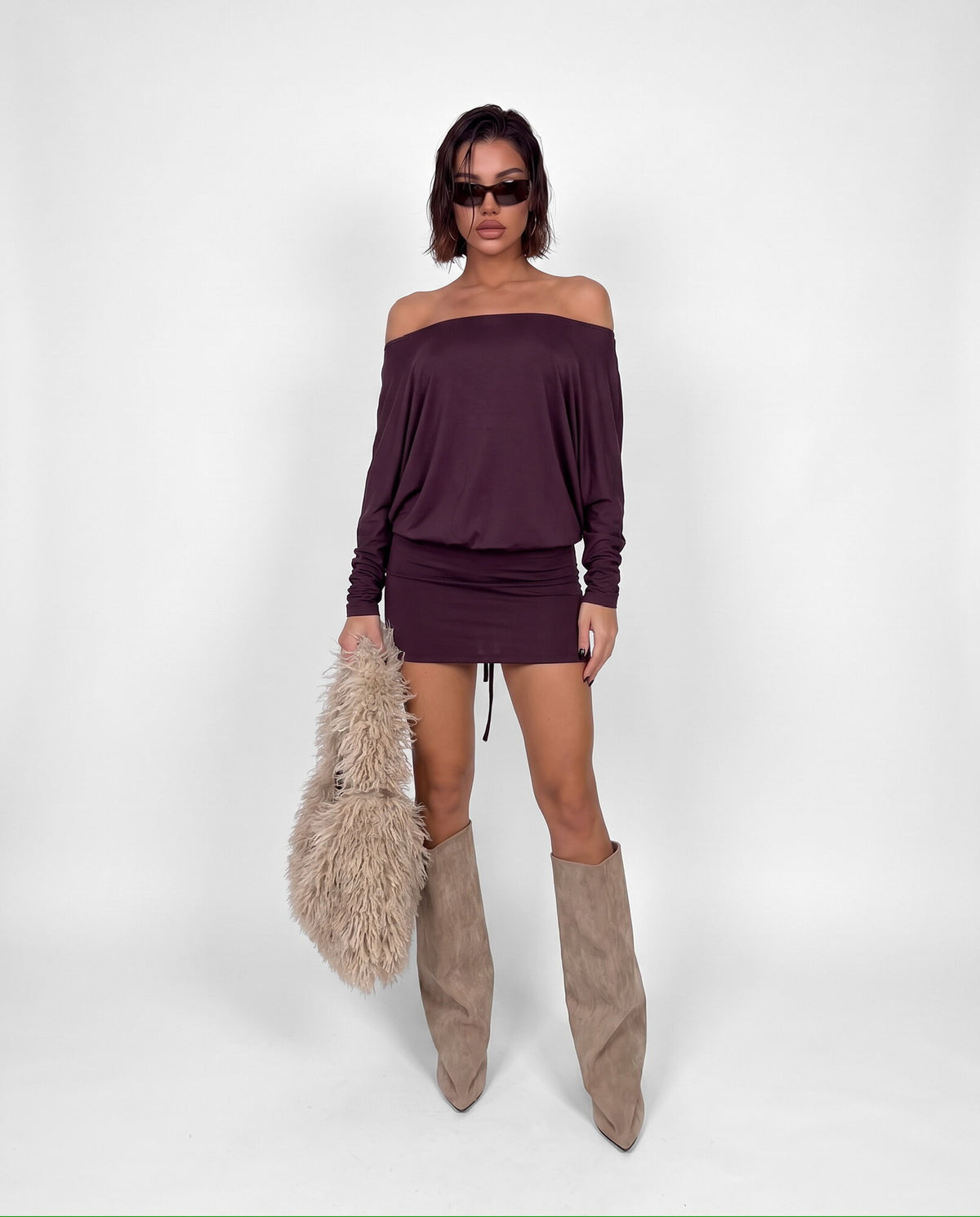Abito Naked Back-Cherry Red