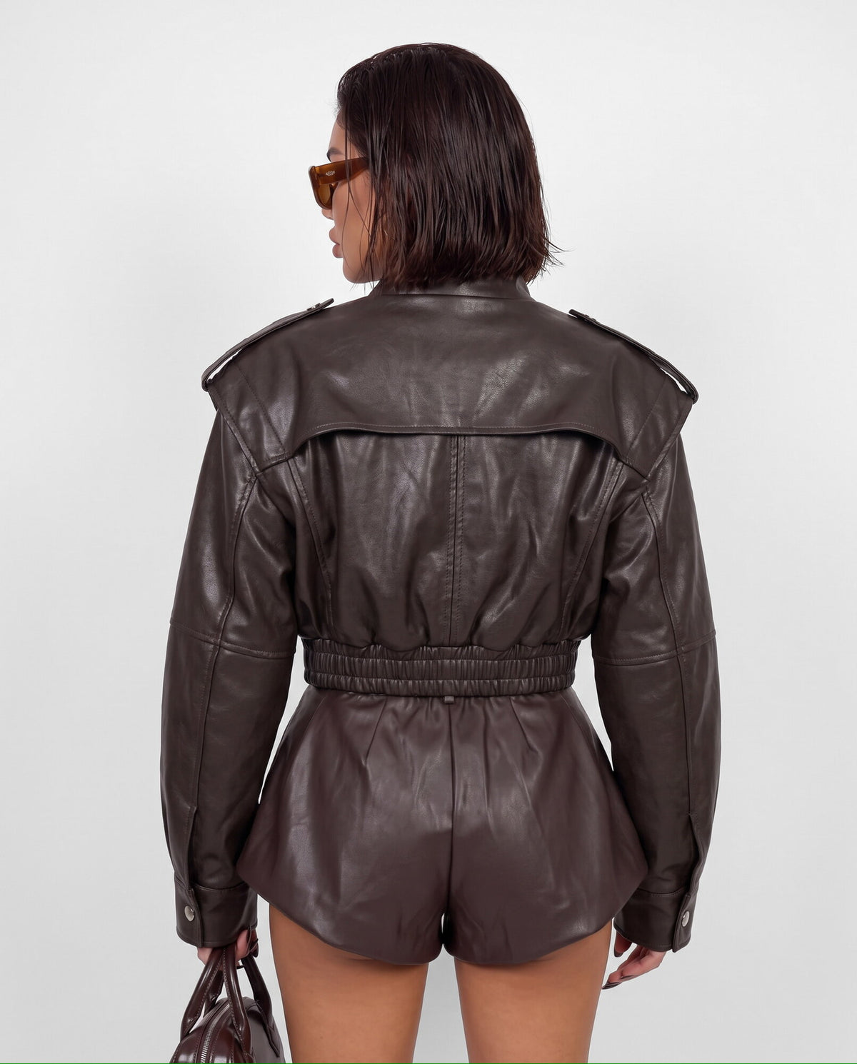 Chaqueta Leather Crush-Marrón