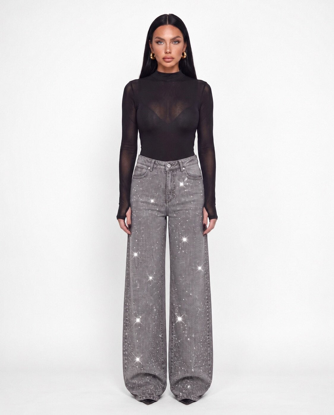 Jeans Crystal Rain-Grey