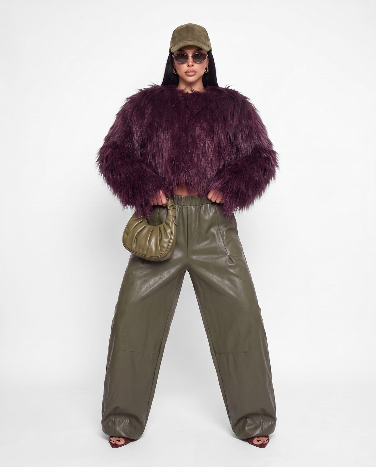 Pantalone Leather Sleek-Army Green