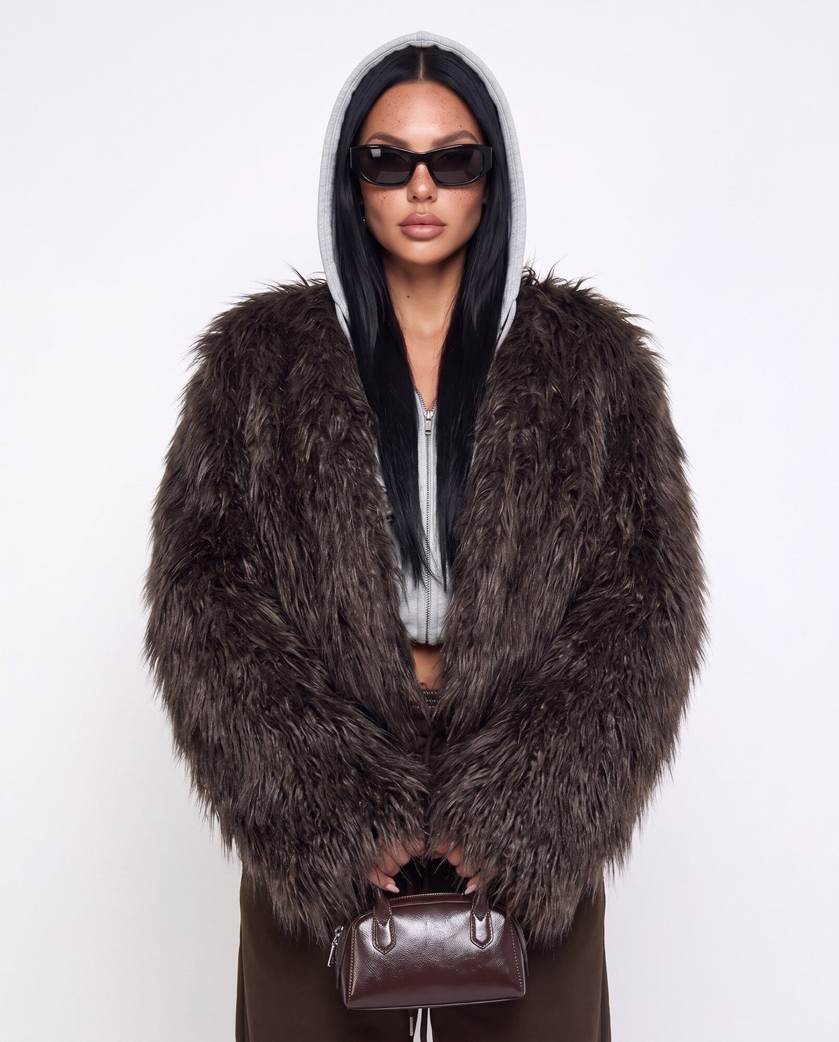 Pelliccia Fluffy Crush-Brown
