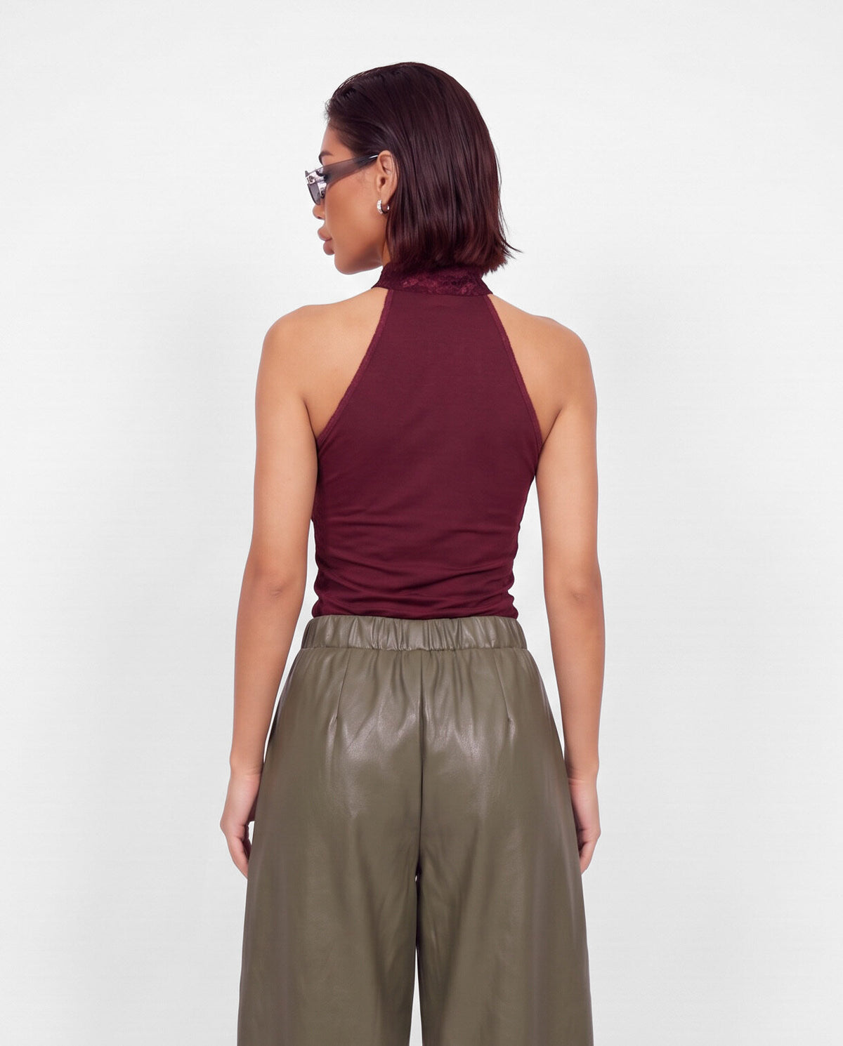 Top Lace Drop-Cherry Red