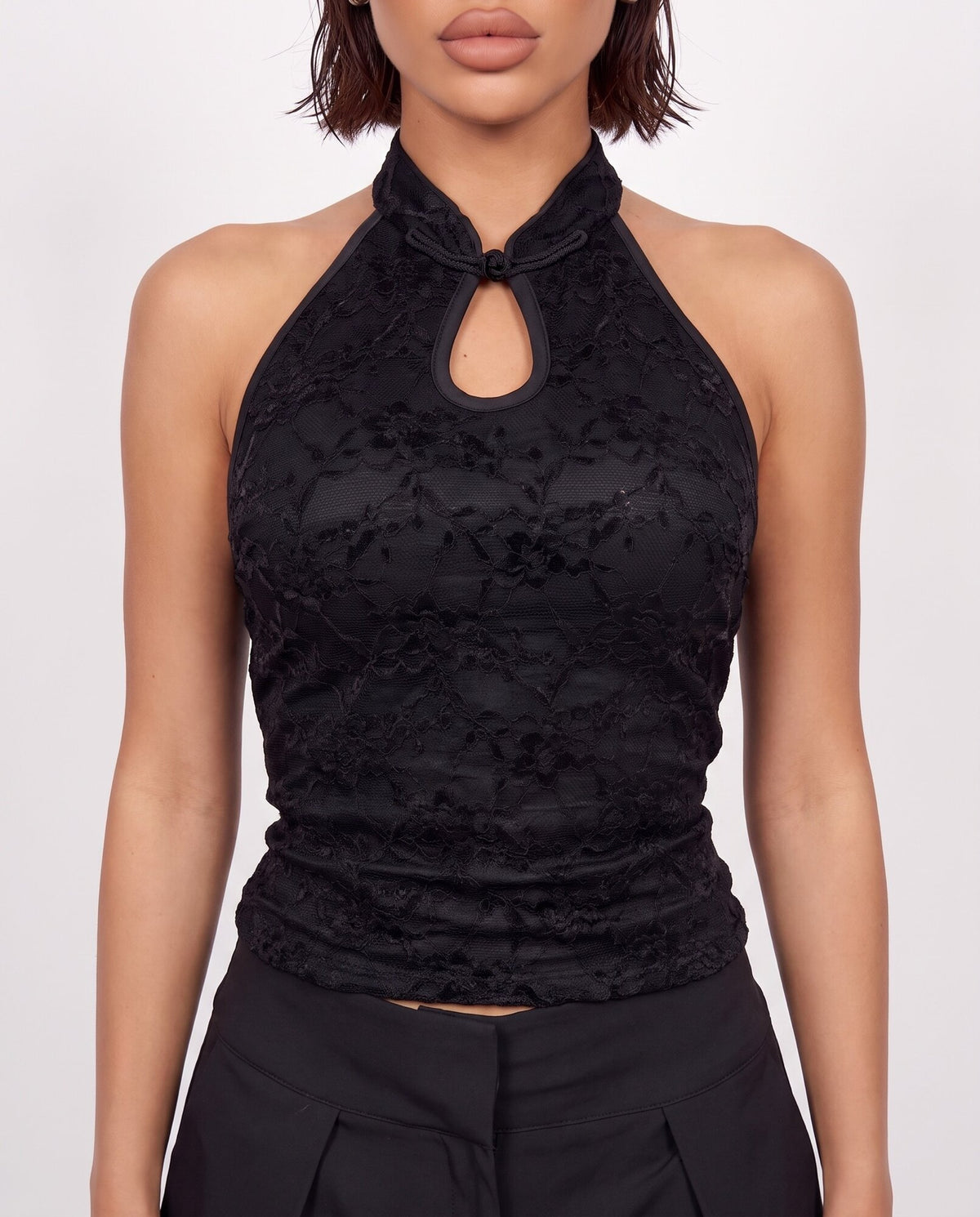 Top Lace Drop-Black