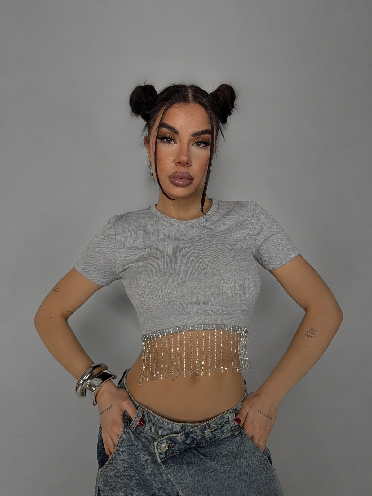 Top Fringe Glow-Grey