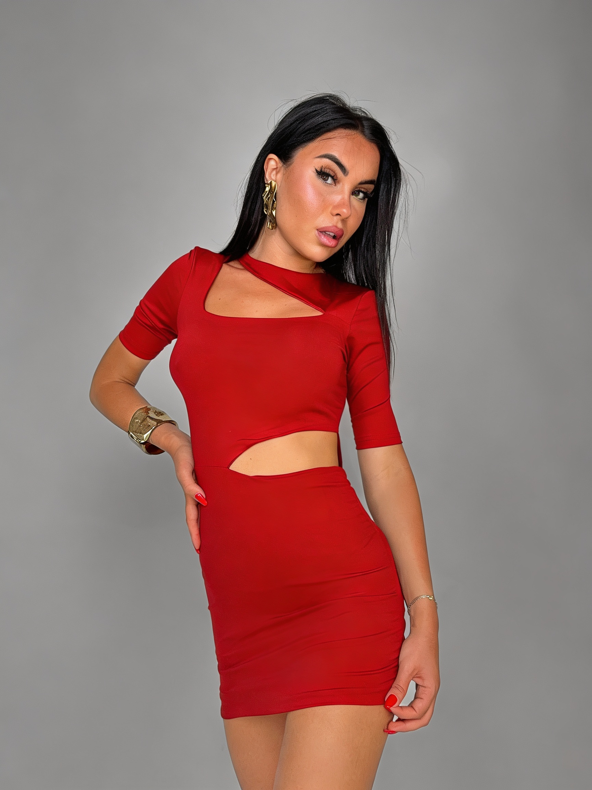 Sleek Cut-Out Dress