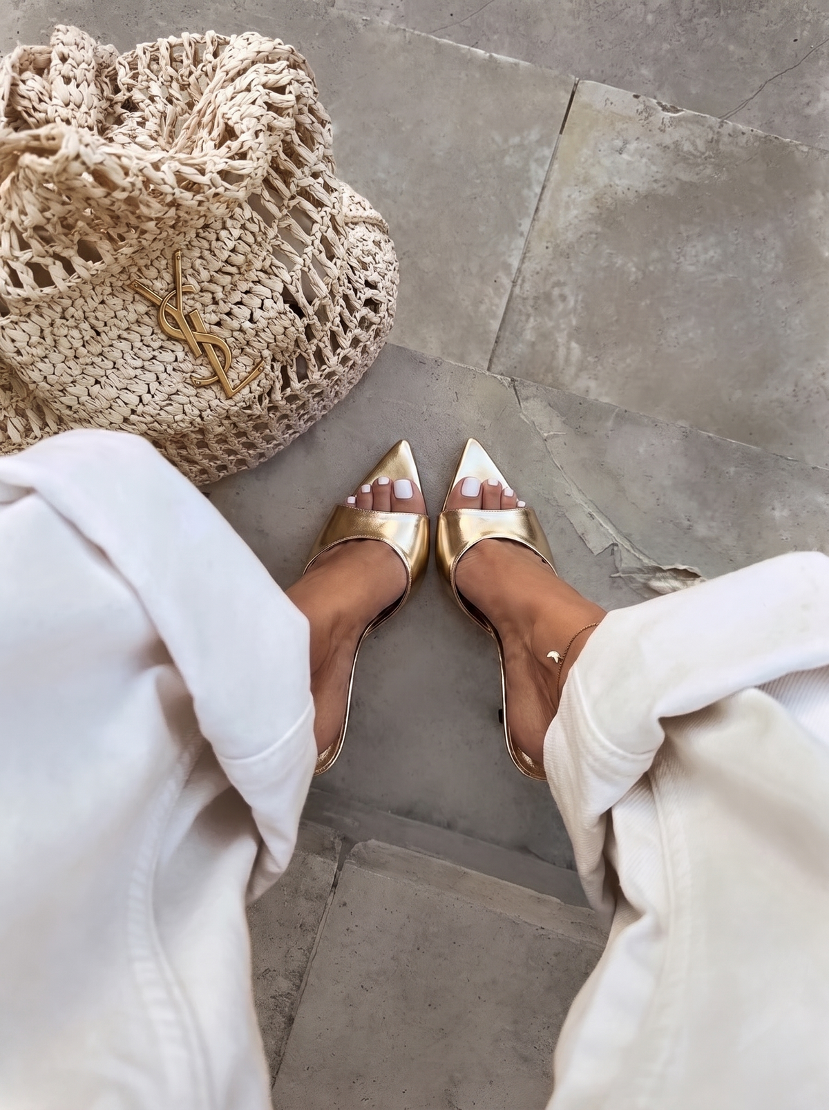 Sandalo Mules-Gold